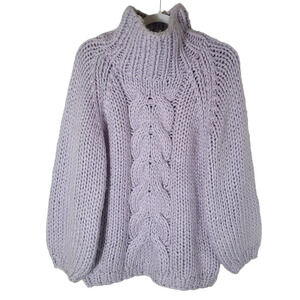 Sweet Generis Size S/M Sweater chunky‎ mock neck cable knit lavender